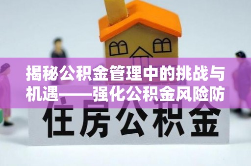 武穴揭秘公积金管理中的挑战与机遇——强化公积金风险防控的多维策略