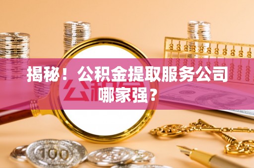 武穴揭秘！公积金提取服务公司哪家强？